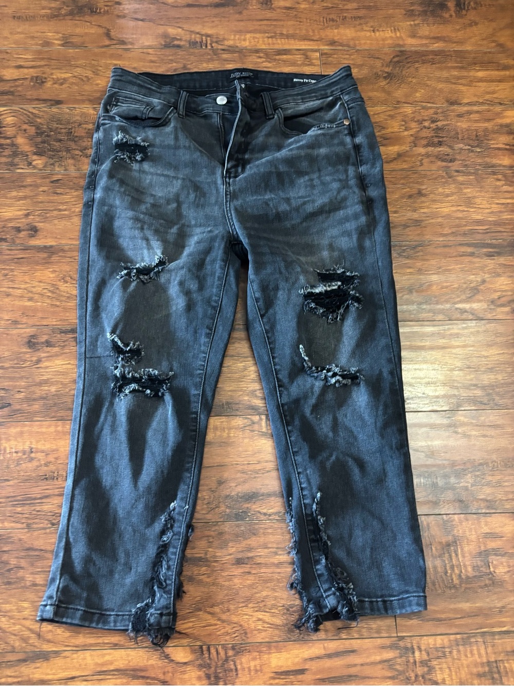Judy Blue Black Distressed Ripped Women's Jeans